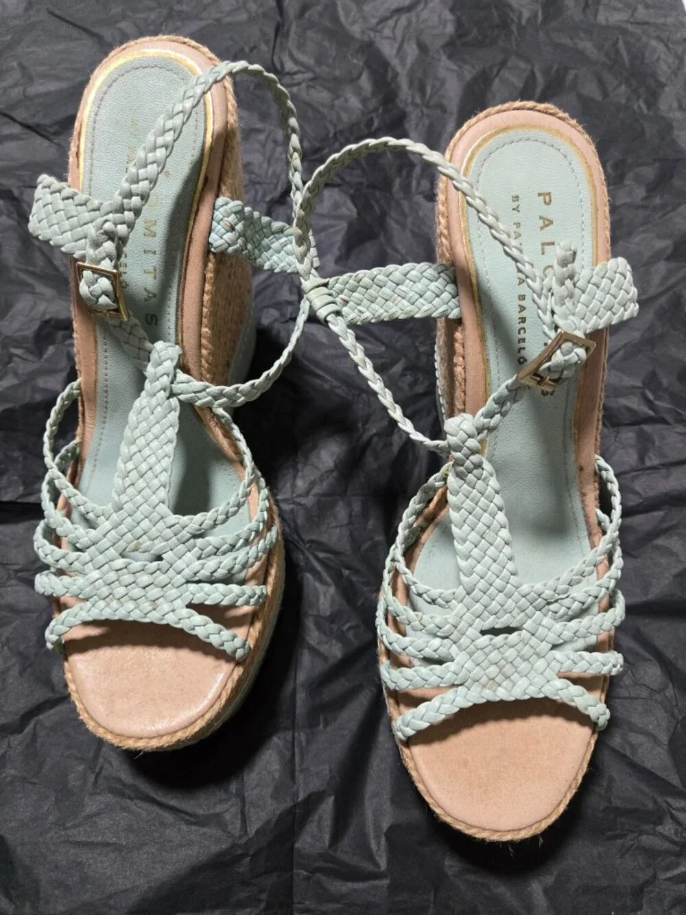 Palomitas by Paloma Barceló Mint Braided Platform Espadrille Wedge Sandals EU 40 - Picture 2 of 16